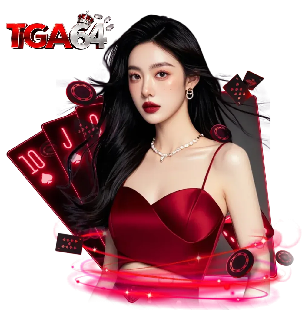 แบนเนอร์ tga64 คาสิโนออนไลน์ ผู้หญิงชุดแดง ไพ่ โจ๊กเกอร์ เล่นง่าย โบนัสใหญ่